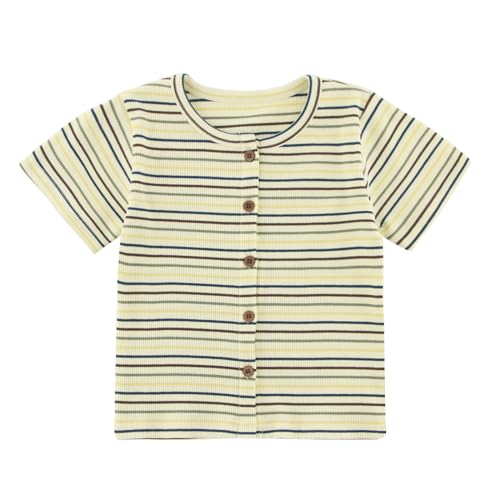 Image of POBIDOBY Toddler Girls Shirt with Charming Color, Cute Summer Tops for Teen Girls with Buttons