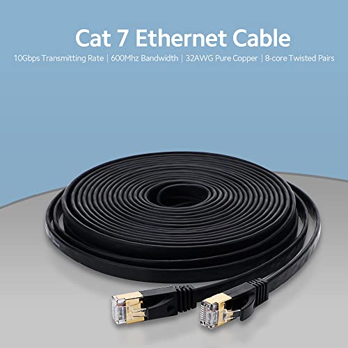 Cable Ethernet Cat 7 Plano 25 m Blanco miniatura 2