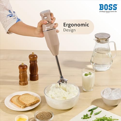 Image of BOSS Crystal Hand Blender | Specially designed Aerator Blade | Powerful 275W Motor | 2 Speed operation | Green | Wall bracket for storage, 3 year warranty*