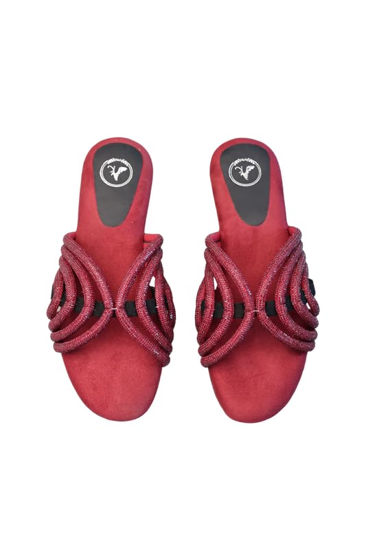 Sana. K Women’s Open Toe Suede Ruby Red Open Toe Heel Sandal…