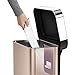 simplehuman 45 Liter Rectangular Hands-Free Kitchen Step Soft-Close Lid, Rose Gold Stainless Steel Trash can