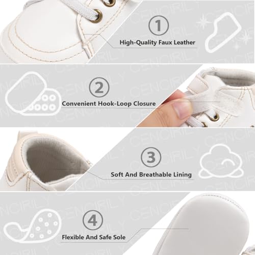 Image of CENCIRILY Baby Boys Girls High Top Sneakers Soft Soles Anti Skid Infant Ankle Shoes Toddler Prewalker First Walking Crib Shoes