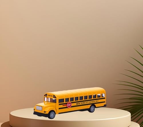 LIVIAスクールバスおもちゃ ミニカー プルバックスクールバスのおもちゃ 合金スクールバスモデル 子供向けおもちゃ 車の置物 ホットトイズ アメリカ バス 男の子向けおもちゃ (3.5*13*4.3cm)