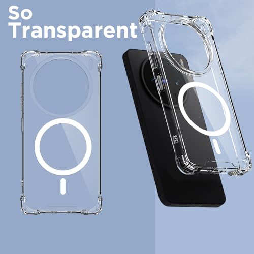 Image of Amazon Basics Back Cover for Vivo X200T 5G Mag-Safe Shockproof PC + TPU Protective Case Magnetic Support Bumper Case (Transparent Mag-Safe)