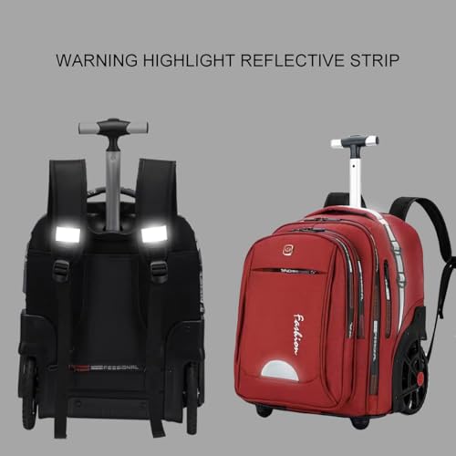 Image of Rolling Backpack for Women, 22 Inch Backpack with Wheels for Business, College Student and Travel Commuter, Large Backpack on Wheels for Work (red)
