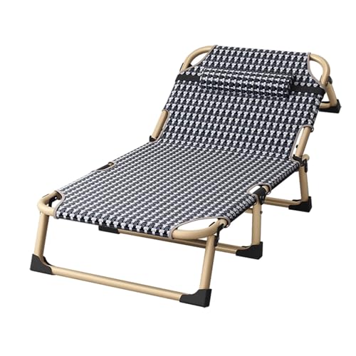 MRVAKDYDI Cuna de Camping Cama de Camping, Cama Plegable portátil con Tela de Seda Helada, Respaldo Ajustable de Varios Niveles y Almohada cómoda