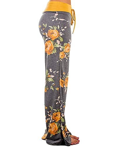 Image of NEWCOSPLAY Women's Comfy Pajama Pants Casual Drawstring Palazzo Lounge Wide Leg Pants