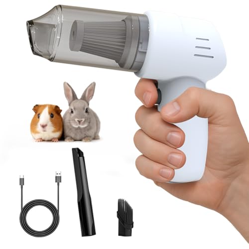 Hicoolmam Guinea Pig Handheld Vacuum Cleaner Cage, Guinea Pig cage Cleaner, Rabbit Poop Vacuum, for Lightweight Cleanup of Guinea Pig, Rabbit, Hamster, Chinchilla, Reptile, Bird