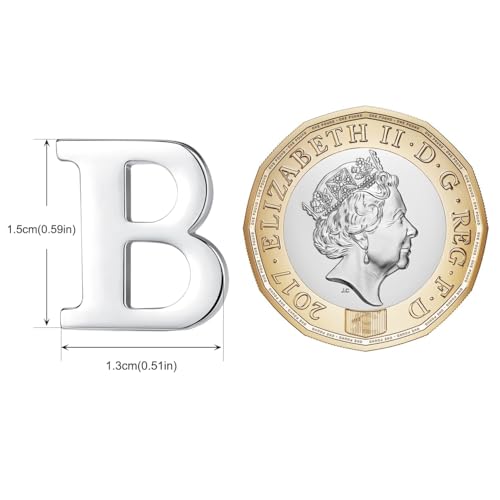 Image of HONEY BEAR Initial Alphabet Letter Lapel Pins Collar Badge Brooches for Mens /Womens Shirt Dress Decoration Silver
