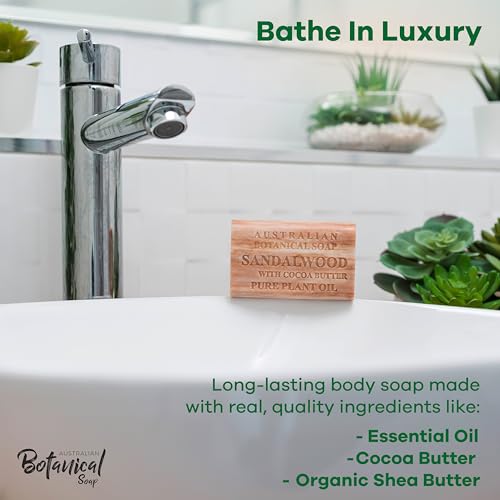 Australian-Botanical-Soap-Sandalwood-with-Cocoa-Butter-66-oz-187-g-Soap-Bars-Natural-Base-Soap-All-Skin-Types-Essential-Oil-Women-Men-Shea-Butter-Enriched-Bar-Soap-Pack-of-8 Australian Botanical Soap Sandalwood with Cocoa Butter 66 oz 187 g Soap Bars Natural Base Soap All Skin Types Essential Oil Women Men Shea Butter Enriched Bar Soap Pack of 8