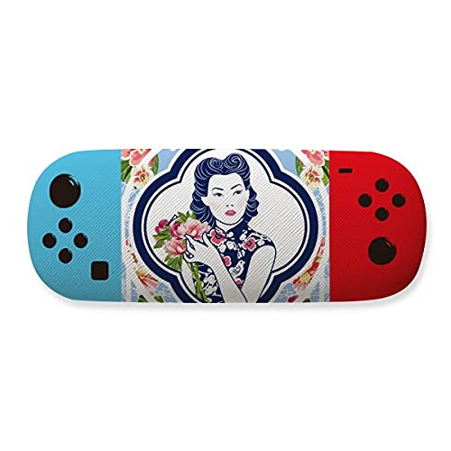 Étui de rangement pour lunettes avec fleurs chinoises : coque rigide anti-rayures