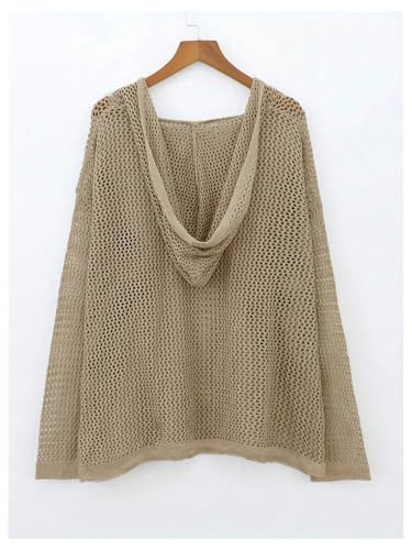 Pull à capuche léger en crochet ajouré Floerns et manches longues - 2