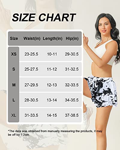 Idgreatim Women Flowy Shorts Black White Sweat Shorts For Summer Yoga Athletic Basketball Volleyball Shorts With Drawstring Xs #TOP5