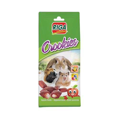RIGA - Crookies A La Pomme - Aliment Complémentaire pour Rongeurs - Biscuit Croquant Au Cœur Crémeux - Riche en Oméga 3 Et Vitamines - Récompense Idéale - 50G