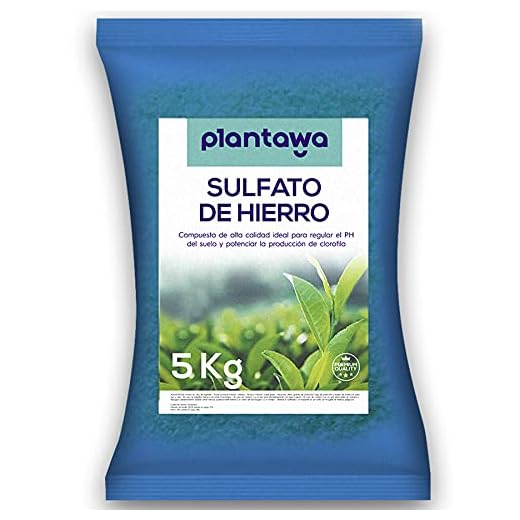 PLANTAWA Sulfato de Hierro 5Kg, Fertilizante Ecológico Quelato de Hierro, Nutriente para Plantas, Reverdeciente Anticlorosis, Tierra para Plantas Sustrato para plantar Semillas Huerto
