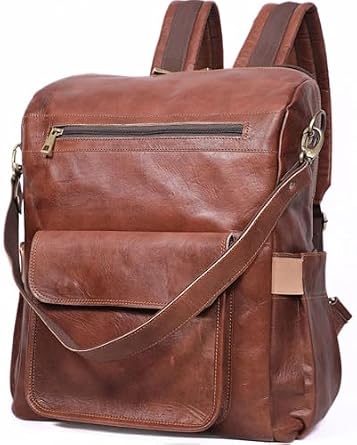15.6" designer leather backpack