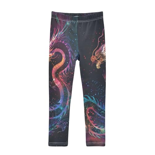 Toddler Girls Leggings Printed Yoga Pants Leggings Rainbow Color Dragon for Kids