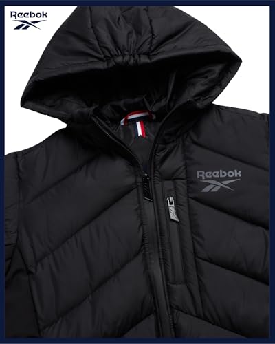 Image of Reebok Boys Puffer Jacket - Heavyweight Quilted Wind & Water Resistant Boys Winter Coat - Insulated Bubble Kids Winter Jacket