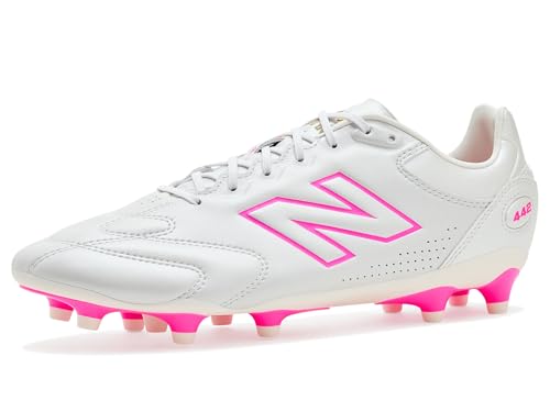New Balance Unisex 442 Pro Tongue Fg V3 Soccer Cleats Shoe, Sea Salt/Pink Heat, 11.5 Wide US Men