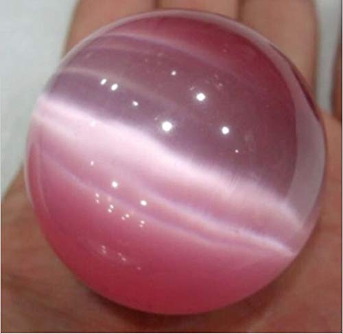HOBKEY Cristallo Naturale Grezzo 1 Sfera di Pietra Opale Rosa da 50 mm, Sfera di Cristallo/Gemma + Staffa Decorazione della Stanza