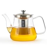 VAHDAM, Radiance- Vaso de té con infusión | 1000 ml té tarros para té suelto | Perfect Tea Maker | Tea Pots for Stove Top | Scratch resistente, Microondas Safe Tea Steeper | Glass Teapot Gift Set