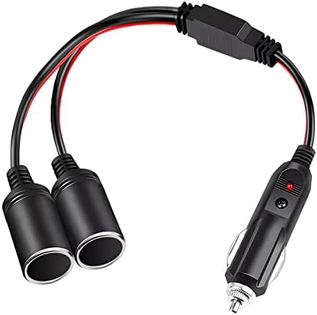 Rallonge Allume-Cigare 1 Vers 2 Ports Avec Interrupteur LED – Adaptateur 12V/24V 15A Fusible Pour Voiture, Camion, Caravane