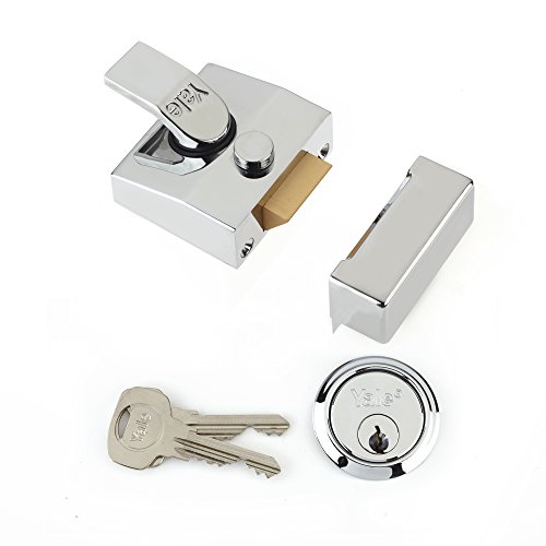 Yale P-85-CH-CH-40 Deadlocking Nightlatch, High Security, Automatic Deadlock, Polished Chrome Finish, 40 mm Backset