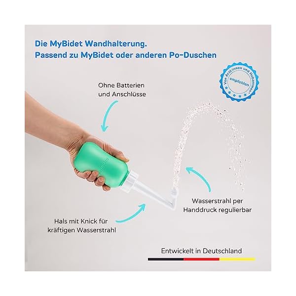 Wandhalterung für alle Po-Duschen Modelle - MYBIDET 3.0 Wandhalterung Po Dusche Intimdusche, leichter zu drücken, Intimreinigung mit Wasser, Intimdusche Wochenbett, Reisebidet oder Popo dusche – Bild 5