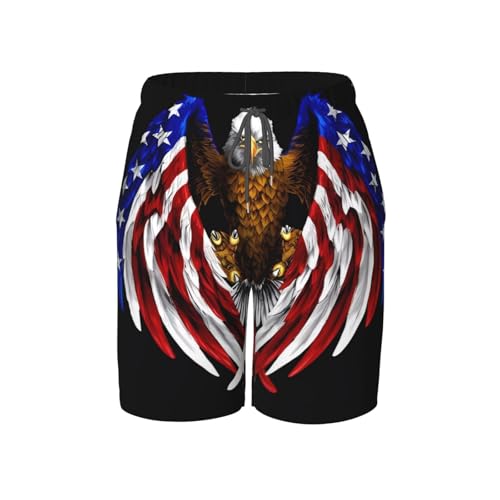 USA Flag Patriotic Eagle Youth Beach Pants, Soft and Breathable, with Drawstring Waist, Suitable for Sports and Leisure.