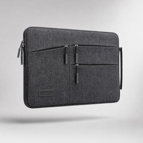 Image of MoArmouz 16 inch Laptop Sleeve Case for Men & Women, Water Resistant Laptop Bag with Handle & Accessory Pockets, Protective Briefcase for MacBook Pro, MacBook Air & Laptops, Grey
