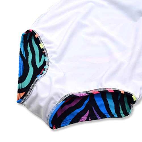 Image of Girls Colorful Irregular Stripes Bathing Suits One Piece Swimsuits Cute Beachwear 2-12 Years