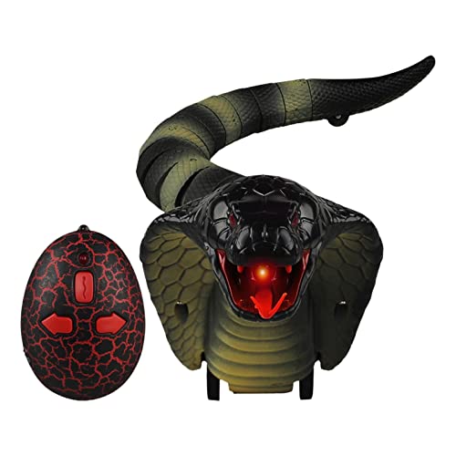 pistro Serpent à Sonnette Télécommandé Figurine Animal Jouet Enfant Cobra Interactif- Noir