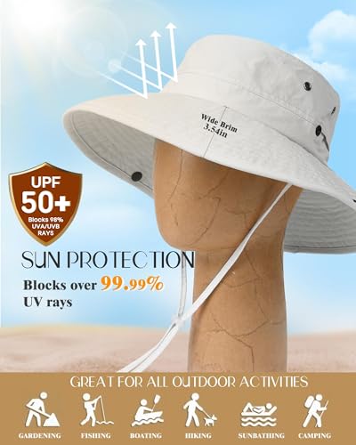 FURTALK Unisex UV Schutz Sonnenhut für Damen Herren Sommerhut Faltbar Wanderhut Tragbar Outdoor Fischerhut mit Breite Krempe