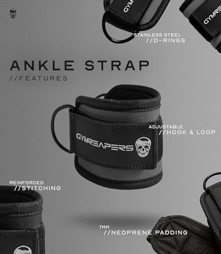 Image of Gymreapers Ankle Straps For Cable Machine Kickbacks, Glute Workouts, Lower Body Exercises - Adjustable Leg Straps with Neoprene Padding