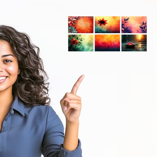 Image of SiddArtify Floral Wall Art Prints Set - Abstract Botanical Poster Decor for Living Room Bedroom Office - Set of 2-4x6 Inch - Board (Pack of 6) - Sticker (Pack of 6)