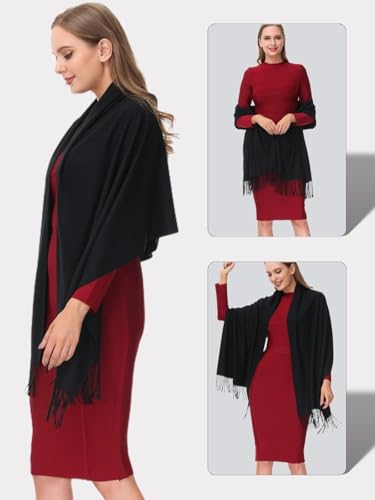 OHAYOMI Pashmina Shawl Wraps Cashmere Feel Soft Scarves Winter Warm Fashion Scarf Women Evening Dresses Wedding Bridesmaid3