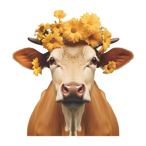 Vinilo decorativo Achang vaca con corona amarillo
