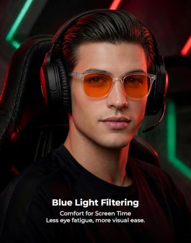Image of TIJN Blue Light Blocking Glasses Dual AR Coatings Amber Orange Lens for Computer Gaming