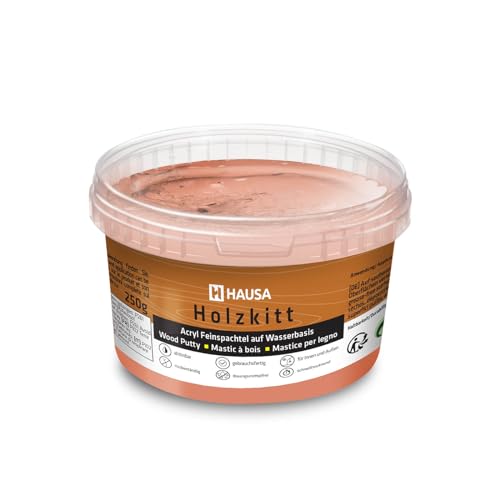 Hausa Stucco Per Legno 250 G, Stucco Per Legno Di Mogano, Kit Per Legno, Stucco/Impasto Per Legno Per Riparare Danni Al Legno, Pronto All'Uso, Eccelle