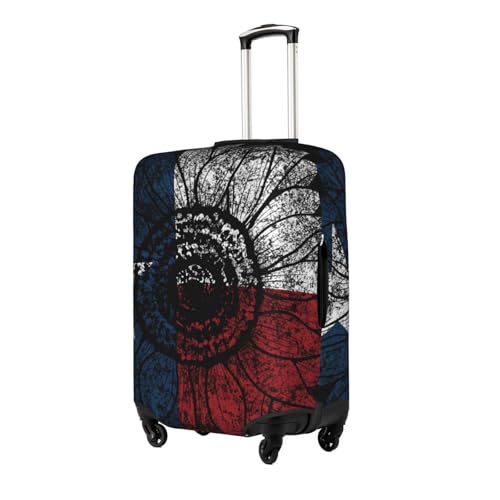 Travel Luggage Cover Vintage Sunflower Texas Flag Fashion Washable Baggage Suitcase Protector Fit For Luggage X-Large2