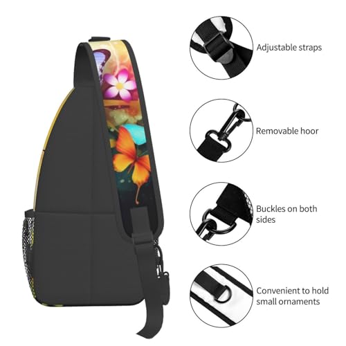 Bolso cruzado deportivo con mariposa negro miniatura 5
