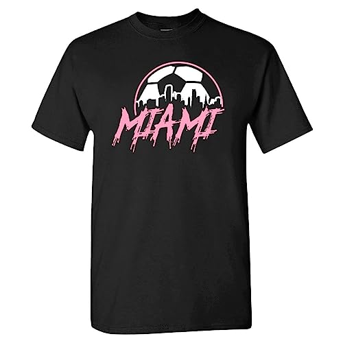 Xtreme Apparrel City Skyline Shirt for Soccer Fans Men's T-Shirt (Black Shirt, L)