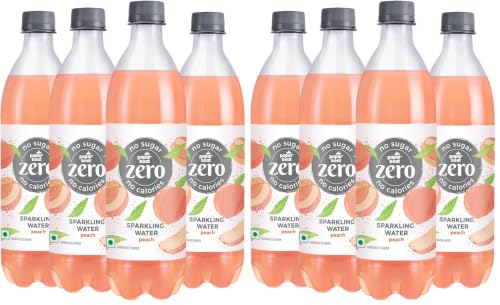 Image of Paper Boat Zero Peach Sparkling (Soda) Water - Pack of 8, 600 ml Each| Zero Sugar, Zero Calories | Sugar Free | Flavoured Carbonated Water | No Aspartame