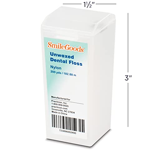 Practicon 70452102 Smilegoods Unwaxed 200 Yard Dental Floss, Shred Resistant Nylon thumb #5