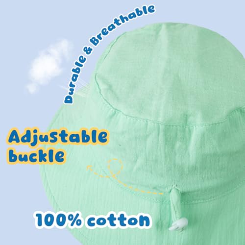Image of Muslin Baby Sun Hat Sun Protection Baby Toddler Bucket Hats for Boys Girls