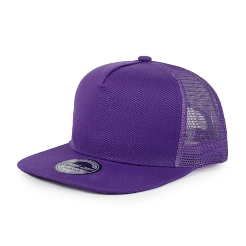 Gorra de rejilla morada para baile callejero y moda hip hop urbana