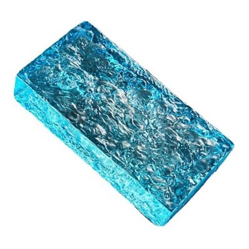 Brique de verre transparent brique de verre solide 1 pièce, Transmission de la lumière et protection de l'intimité, Décoration de la maison, peut être utilisé dans la maison (Couleur : Blue, Taille