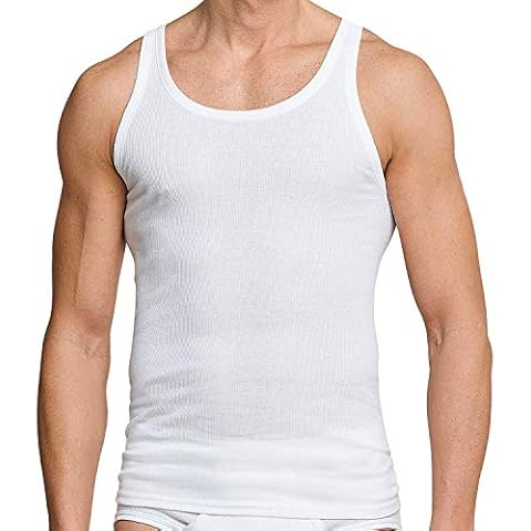 Schiesser 4er - Pack Herren Unterhemden, Achselhemden, Weiß, Doppelripp (XL / (7)) Cover