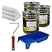 Produktbild 3x Pictolor Fliesenlack 0,75 Liter weiß + Farbwanne + Farbroller + 6x Walze
