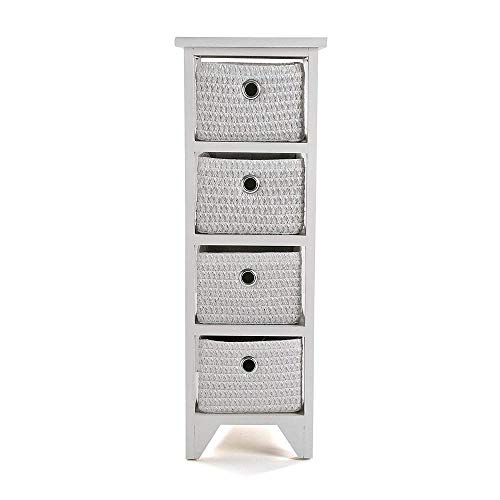 Versa 2010000 Cómoda, Madera, Blanco, 72x25x30cm
